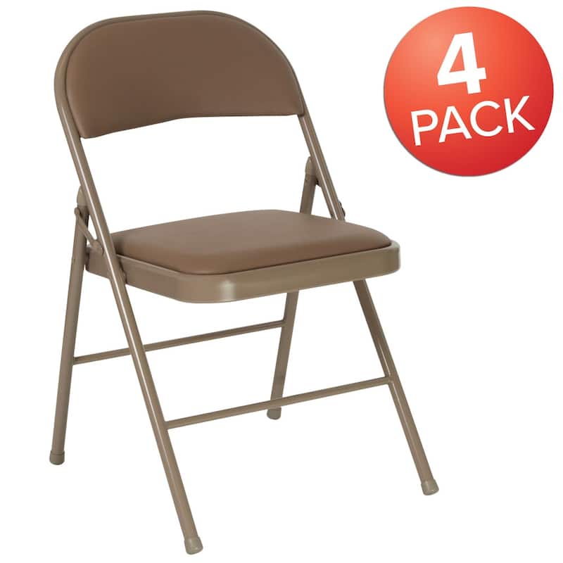 4 Pack Double Braced Vinyl Folding Chair