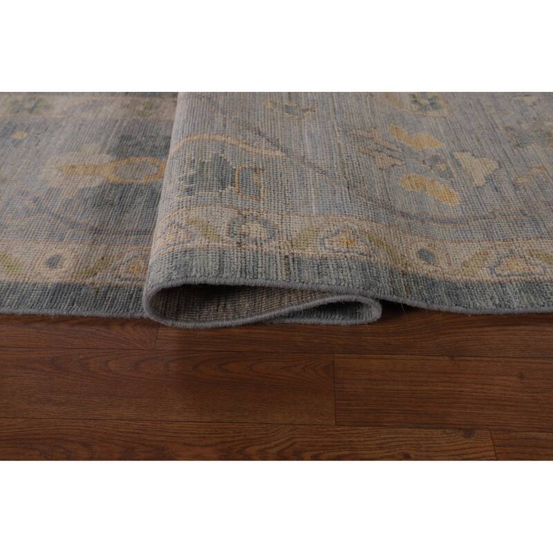Grays & Blues Oushak Vegetable Dye Area Rug Handmade Wool Carpet - 9'2"x 12'0"