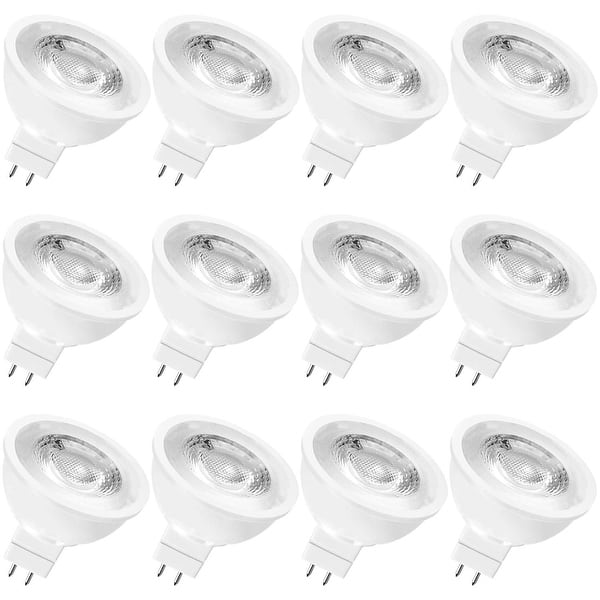 MR16 Bulb 50W Equivalent, 12V, Dimmable, Lumens, GU5.3 LED Bulb 6.5W, Enclosed Fixture Rated (12 Pack) - - 28858774