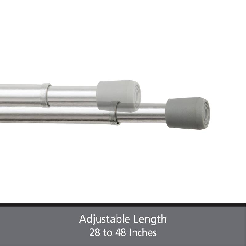 Kenney Fast Fit No Tools 7/16" Spring Tension Rod, 4-Pack