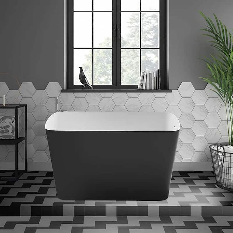 GIVINGTREE 47" L x 27"W Freestanding Soaking Acrylic Bathtub