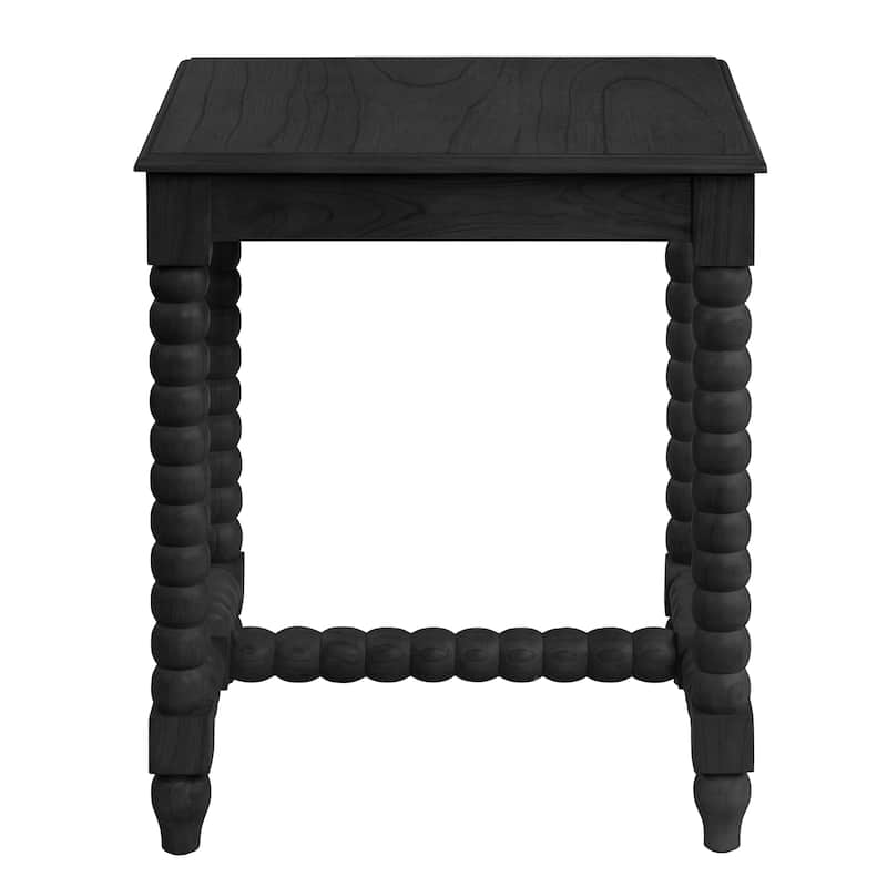 Square Mindi Wood Black End Table