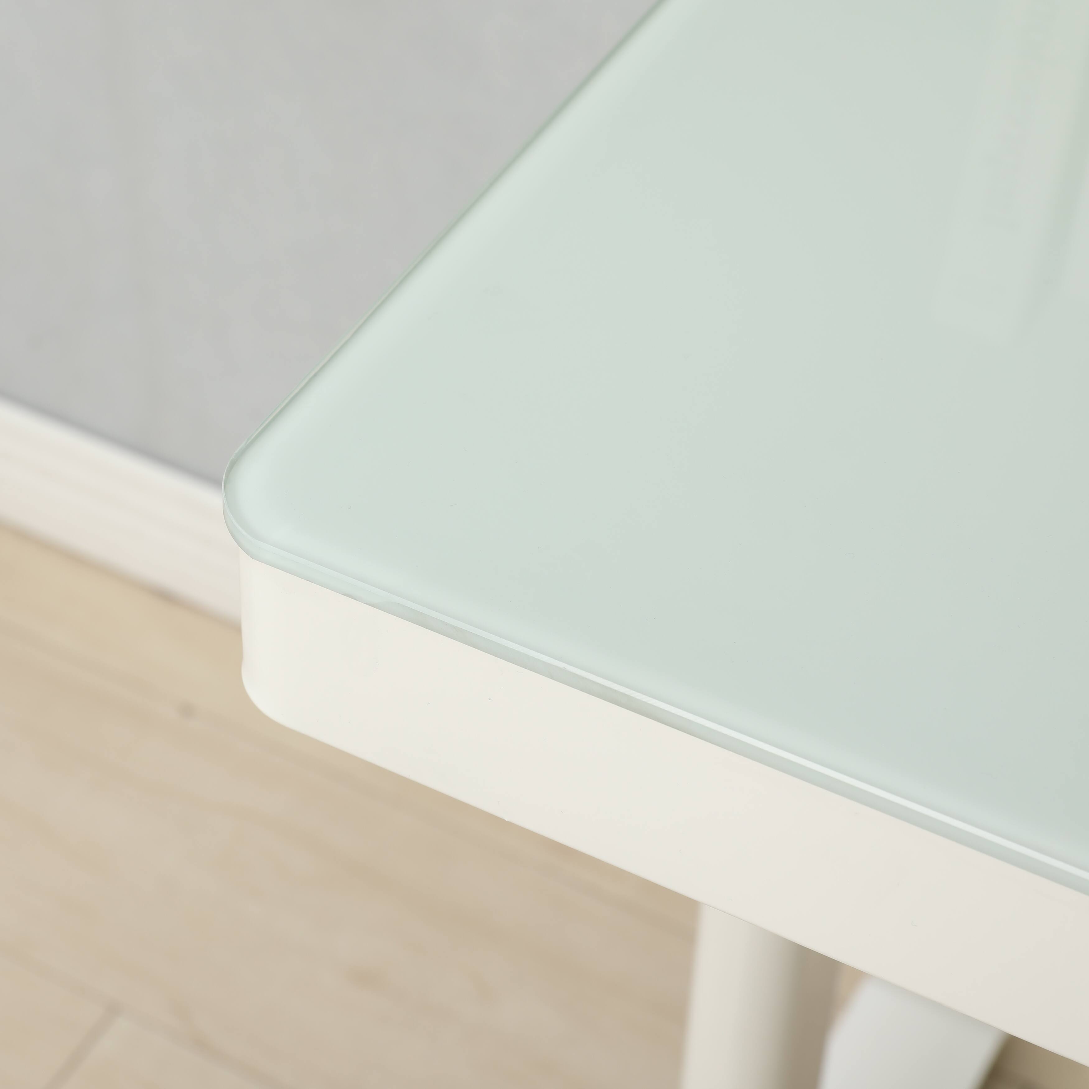 Tempered Glass Standing Desk w/ Metal Drawer Ergonomic Workstation Adjustable Height Stand up