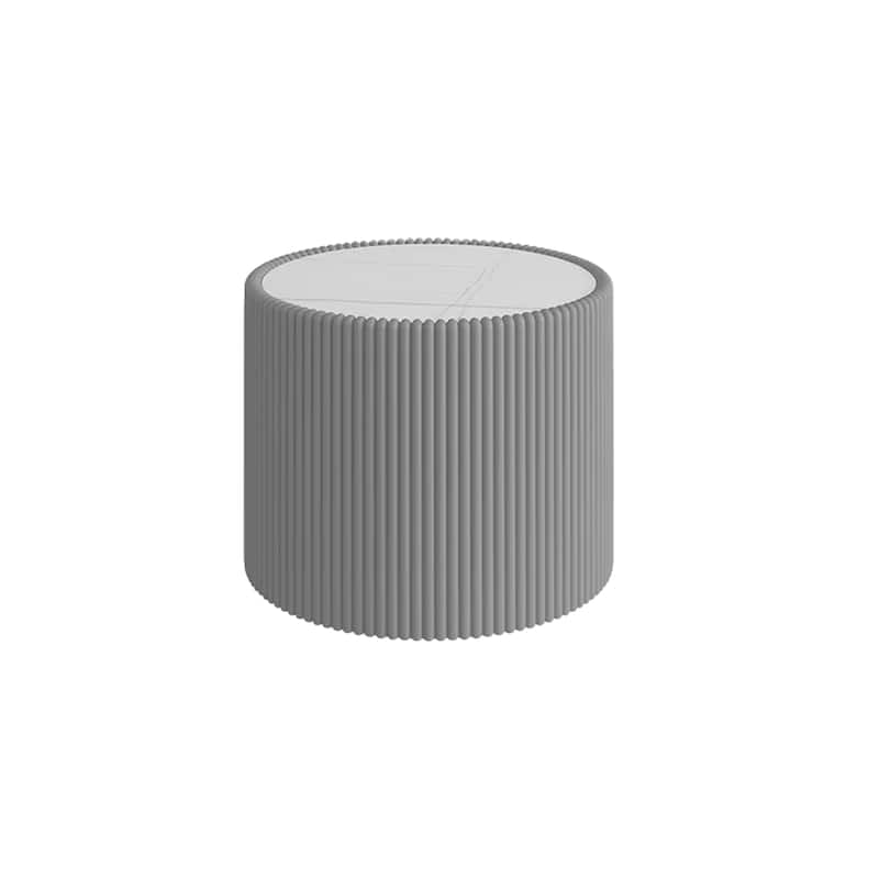 Small Coffee Table End Table for Living Room, Luxury Round Leather Accent Tables, Modern Circle Center Tables with Marble Top - Grey,marble-17.71"
