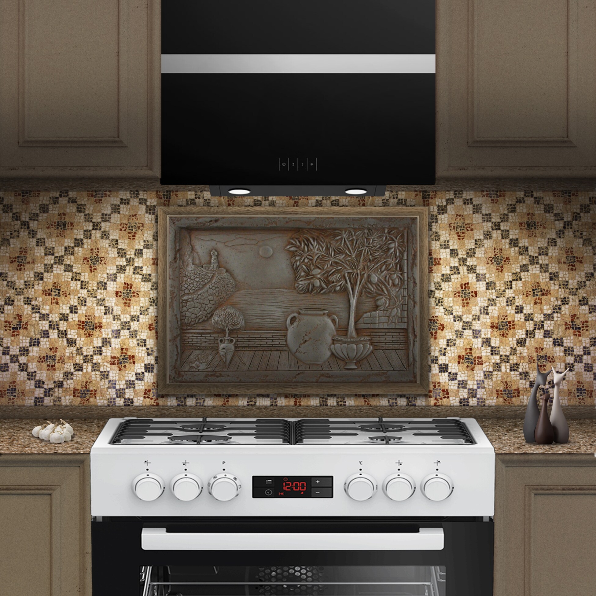 Shop Backsplash Metal Mural Tile Sunrise Hand Made Plaque Rust 16x24 Overstock 31437911