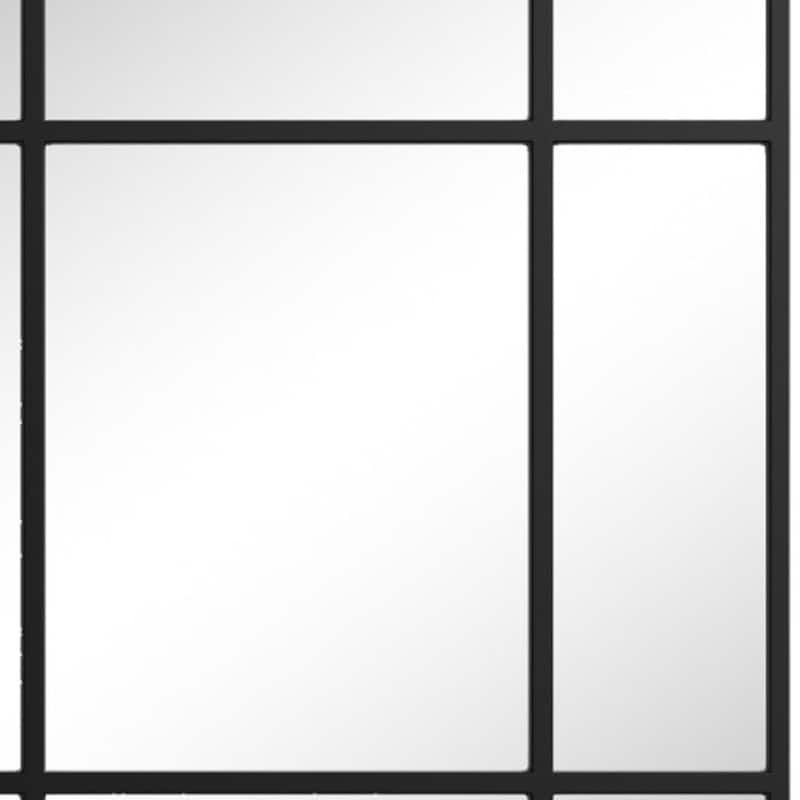 HomeRoots 39" Black Iron Window Pane Geometric Framed Accent Mirror - 30.00 in. x 39.00 in. x 0.78 in.