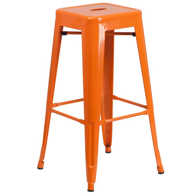23.75-inch Square Metal Indoor-Outdoor Bar Table Set - 27.75"W x 27.75"D x 40"H