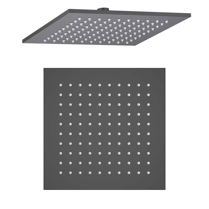 Cube 10" Metal Thin Profile Rain Shower Head 1.75 GPM - Matte Black