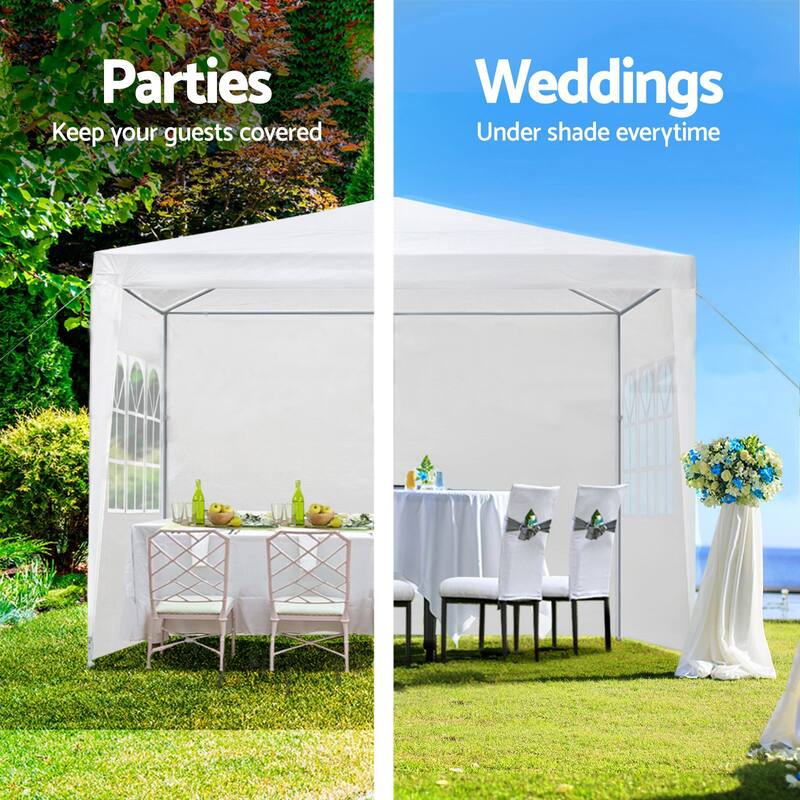Anmytek Outdoor Gazebo Wedding Party Tent with 6 Removable Sidewalls - Garden Event Canopy Marquee