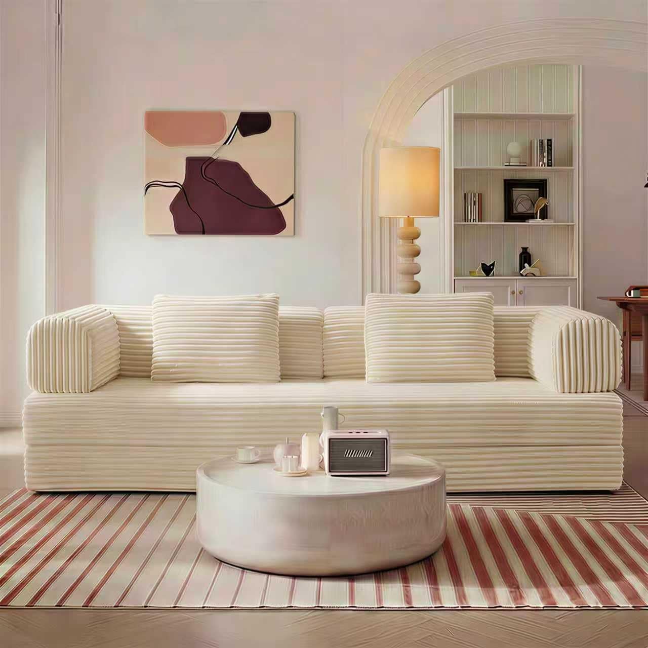 Convertible Sofa Bed, 3 in 1 Folding Loveseat Couch Bed Foldable Boneless Couch Floor Sleeper, Corduroy Pull Out Sofa Bed