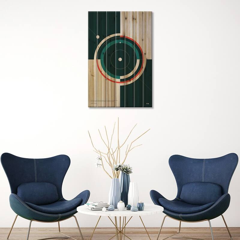 Orbits Print On Wood by 2046 Design - Multi-Color
