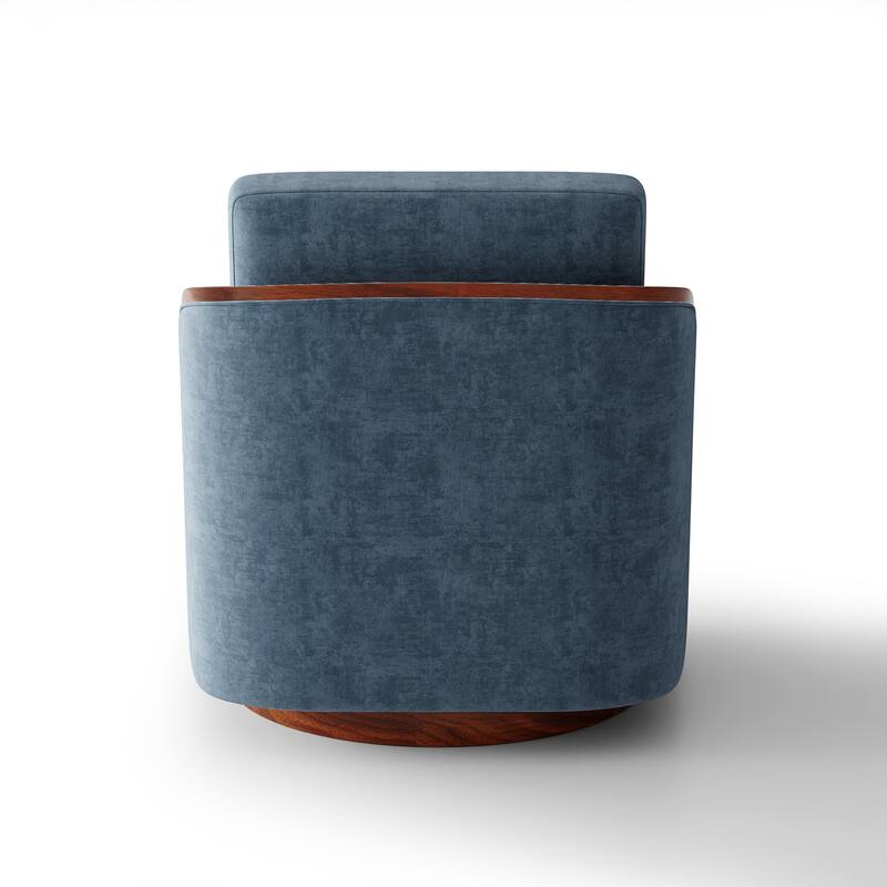 Chenille Modern 360°Swivel Barrel Chair Round Base