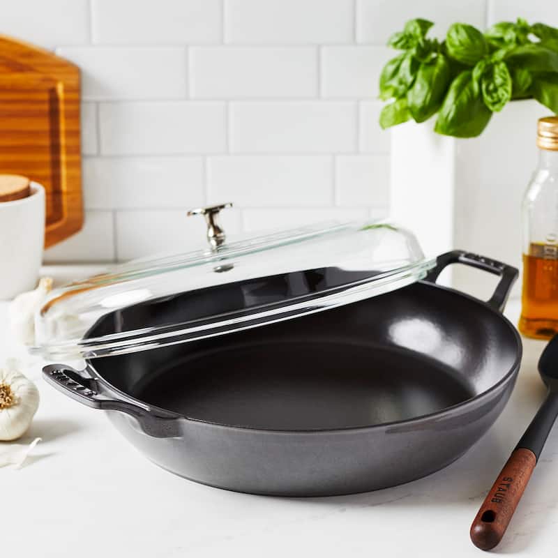 STAUB Cast Iron 3.5-qt Braiser with Glass Lid