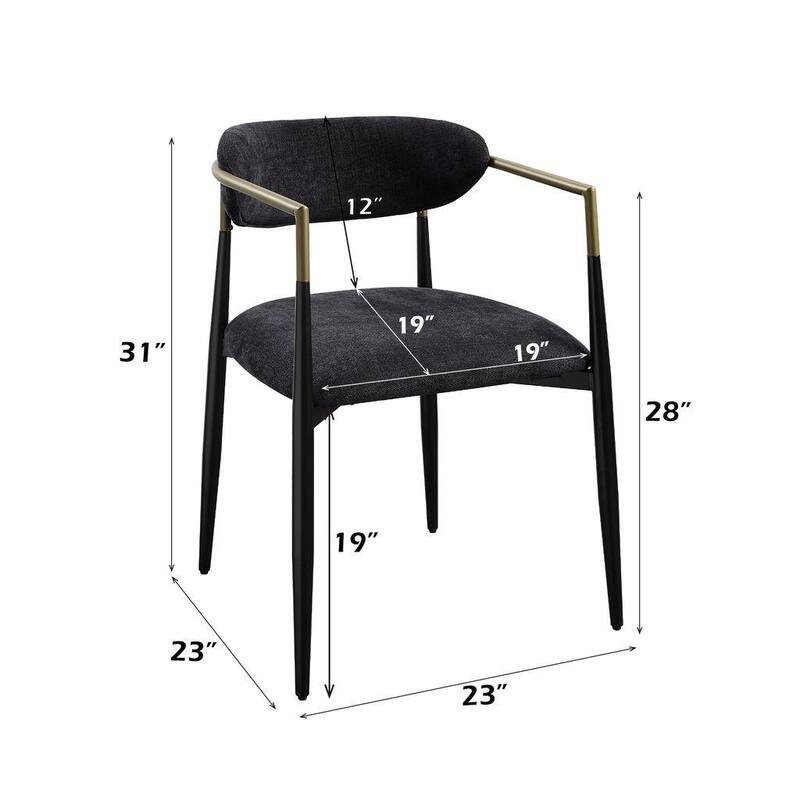ACME Jaramillo SIDE CHAIR (SET-2) Black Fabric & Black Finish
