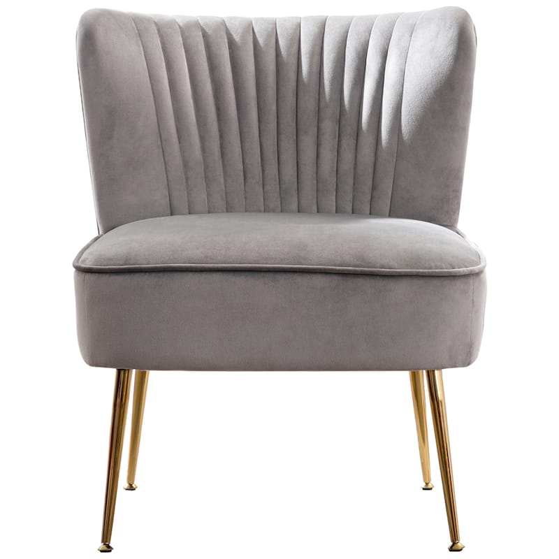 Farrah Upholstered Velvet Polyester Living Room Set With 25 inch Accent Chairs (3-Piece)