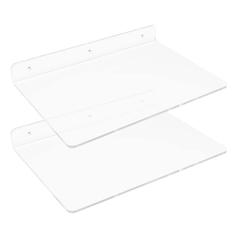 Clear Acrylic Shelves for Bathroom Bedroom Living Room and Kitchen Room Wall Display Shelf, for Wall Clear