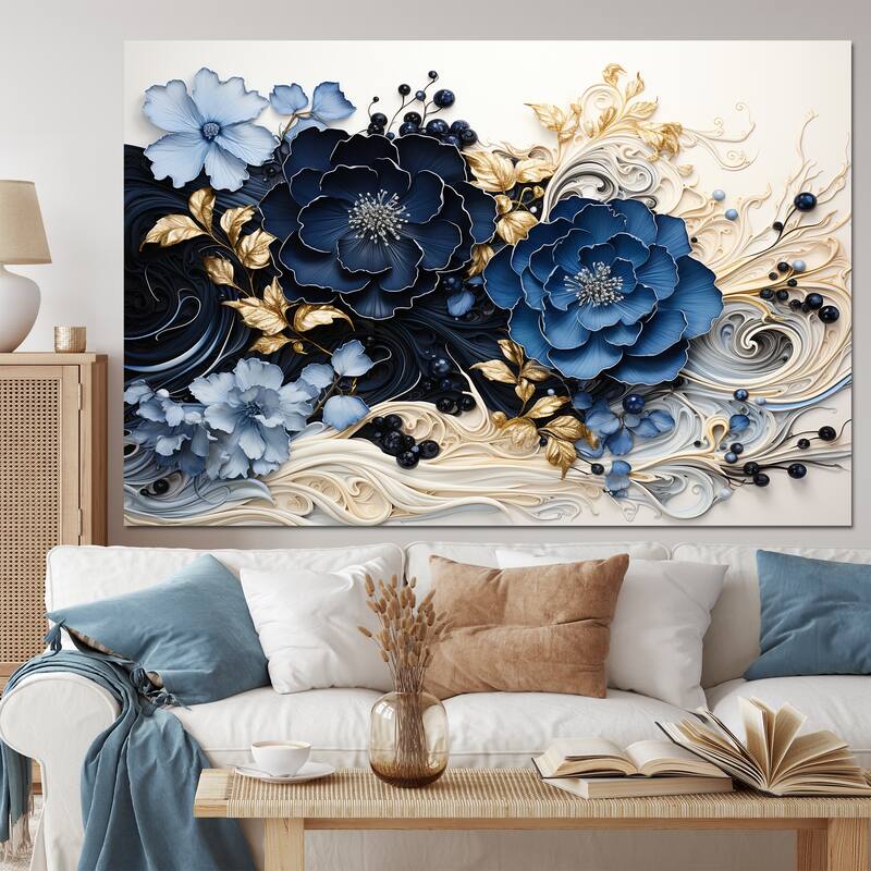 Designart "Liquid Ink Spiralscape I" Abstract Spirals Canvas Wall Art