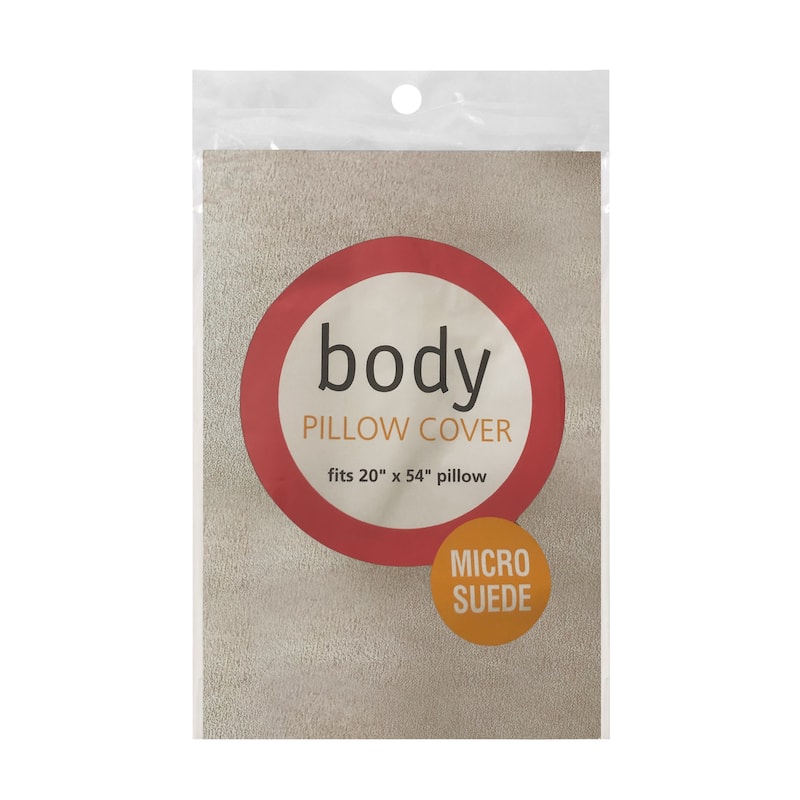 Fresh Ideas Microsuede Body Pillow Cover 2-Pack - Medium Beige