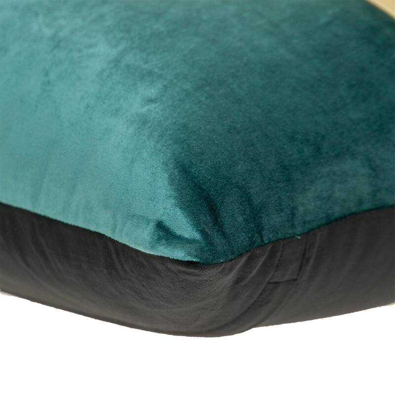 Dark Grey Gold and Purple Tufted Velvet Square Pillow