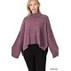 preview thumbnail 4 of 5, JED Women's Bell Sleeve High Low Mock Neck Sweater Top