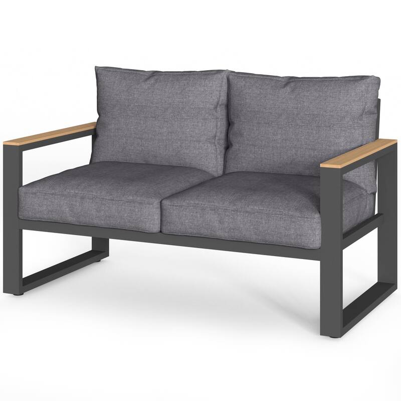 52'' Metal Outdoor Loveseat with Cushions