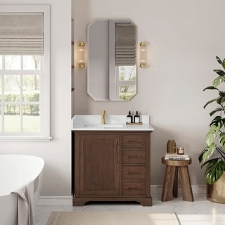 Tokyo Bath Vanity with Quartz Stone Top without Mirror - On