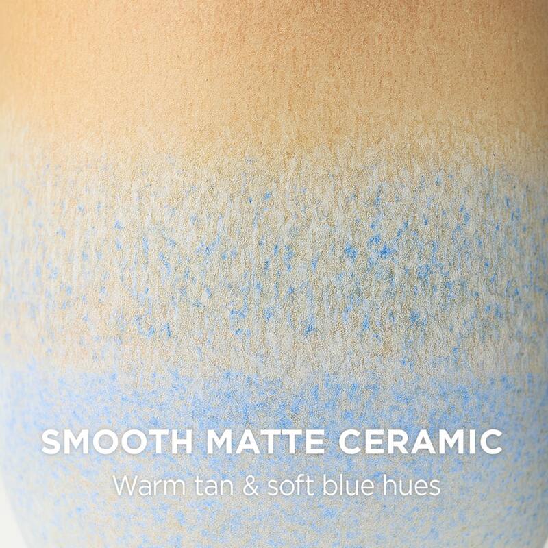 Aria Home Large Oblong Ombre Ceramic Vase Coastal Centerpiece Decor