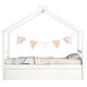 preview thumbnail 7 of 10, White Twin Size Pine Wood House-Shaped Bed with Trundle and Roof