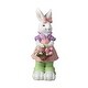preview thumbnail 8 of 22, Glitzhome Easter Resin Bunny Boy Girl Table Statue Decoration Rabbit Figurine with Flower Party Ornaments