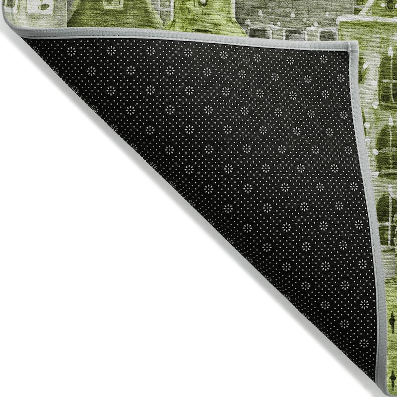 Machine Washable Indoor/ Outdoor Chantille Modern City Rug