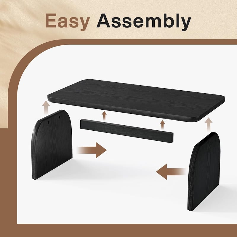 47 Inch Coffee Table for Living Room, Farmhouse Rectangule Center Table - 47.24" L x 23.62" W x 19.69" H