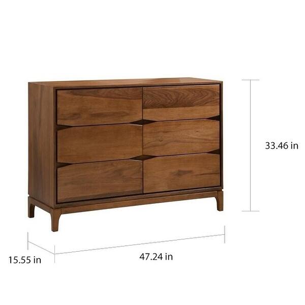 Carson Carrington Ilen Midcentury 6Drawer Dresser On Sale Bed