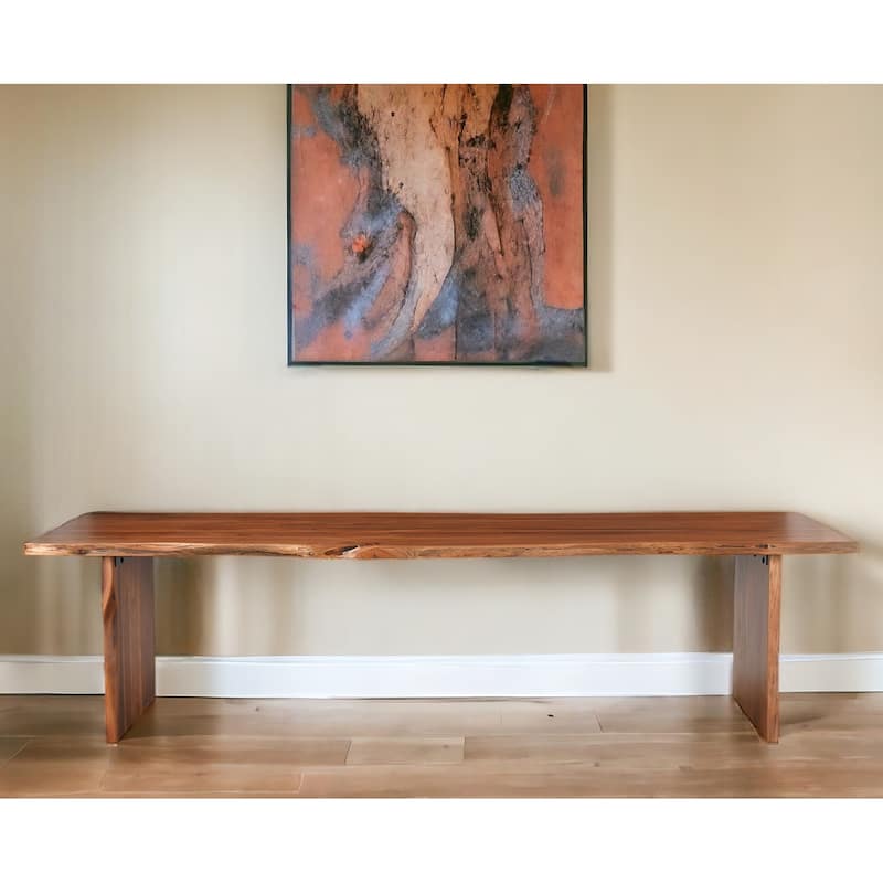 HomeRoots 73" Brown Solid Wood Dining Bench - 73 - 73