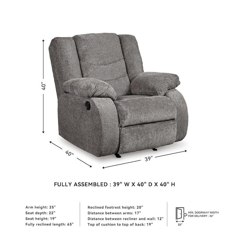 Tulen Contemporary Rocker Recliner Gray