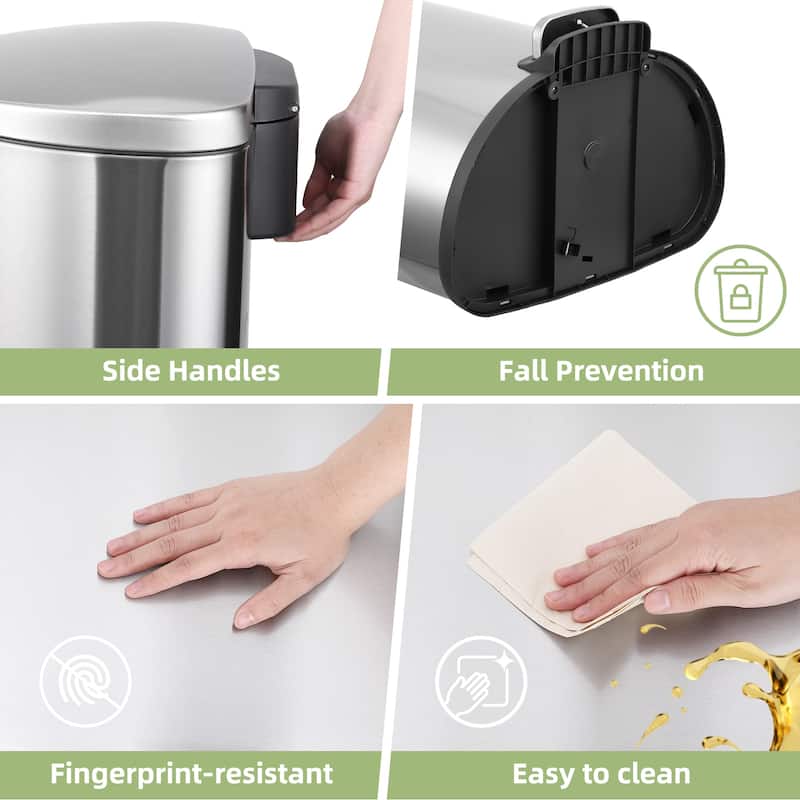 Stainless Steel Trash Can, 50 Liter / 13 Gallon