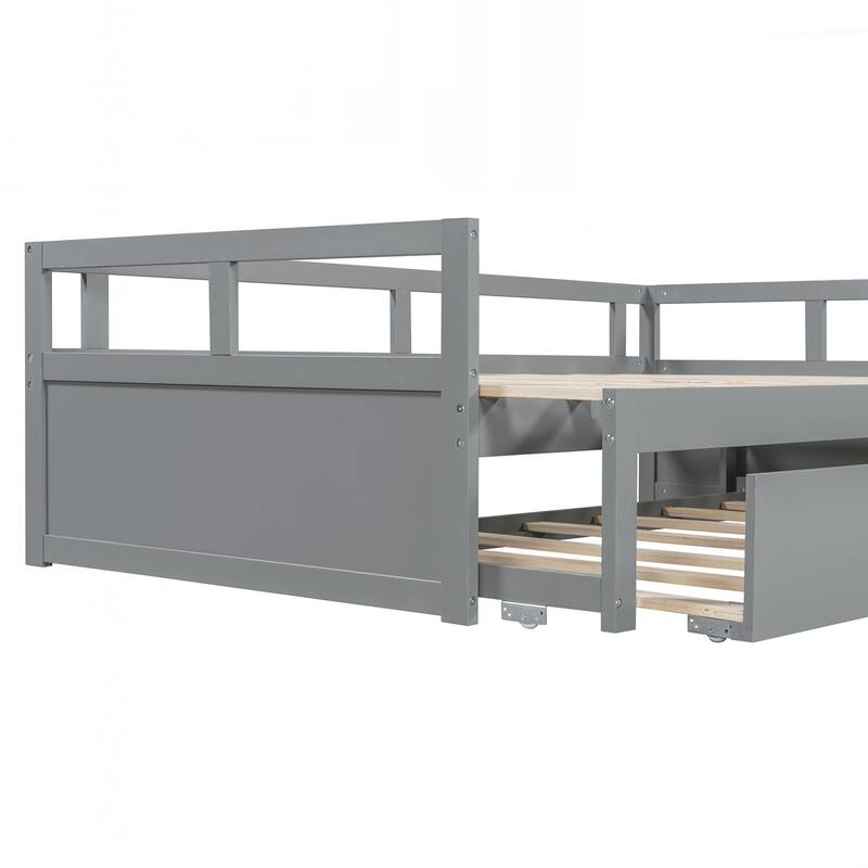 Wooden Daybed with Trundle