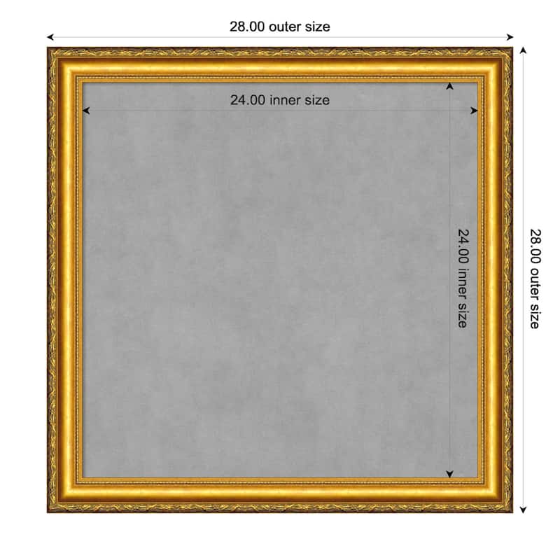 Amanti Art Colonial Embossed Gold Framed Magnetic Board - Board Size 24x24