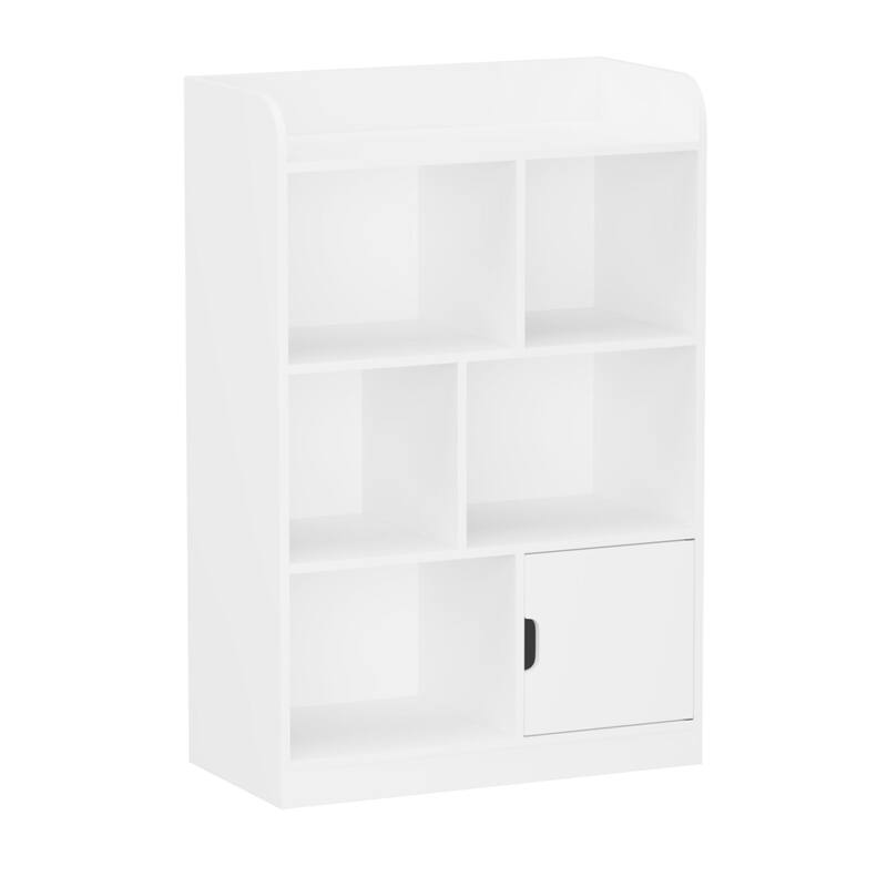 Anmytek White 6 Compartment Kids Bookcase Freestanding Cube Organizer Shelves