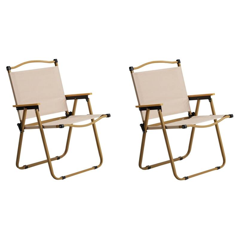 2 Pack Khaki Camping Chairs - Khaki