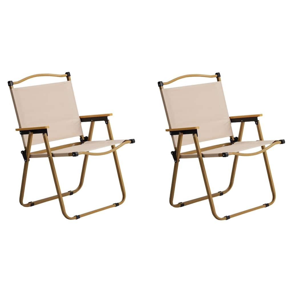 2 Pack Khaki Camping Chairs