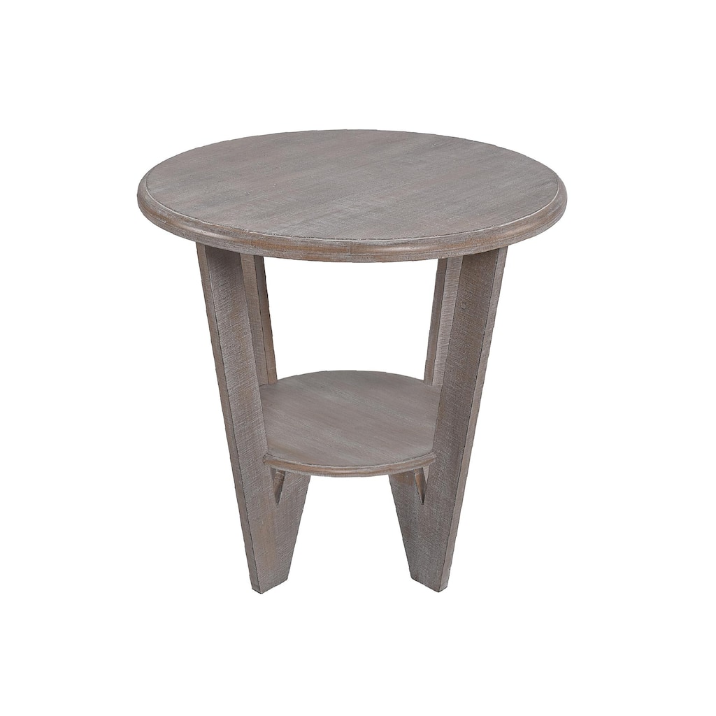 COZAYH Rustic Farmhouse End Table With Storage Shelf
