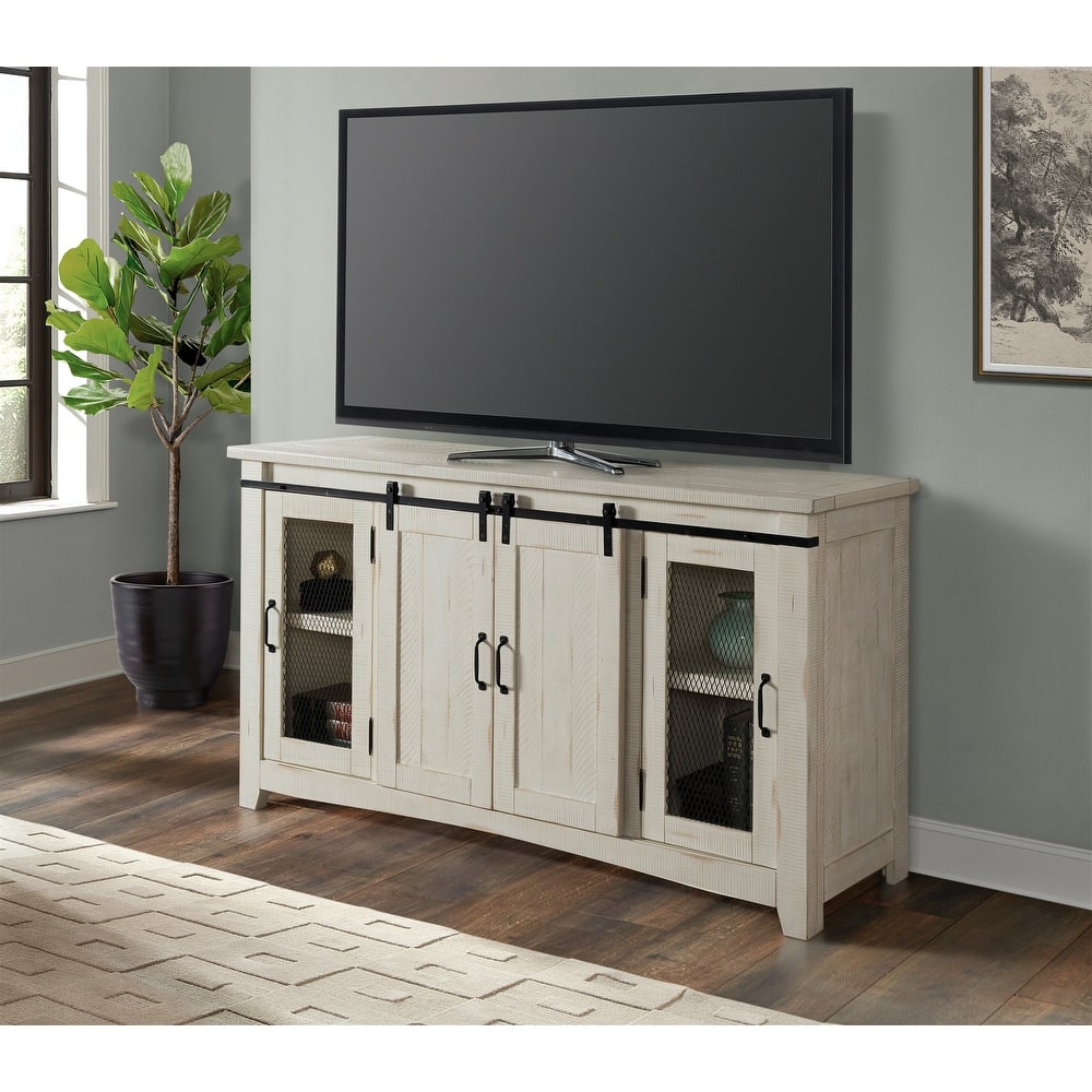 Brookhaven 65-inch Solid Wood Barn Door TV Stand Console - 35 inches high x 65 inches wide x 19 inches deep