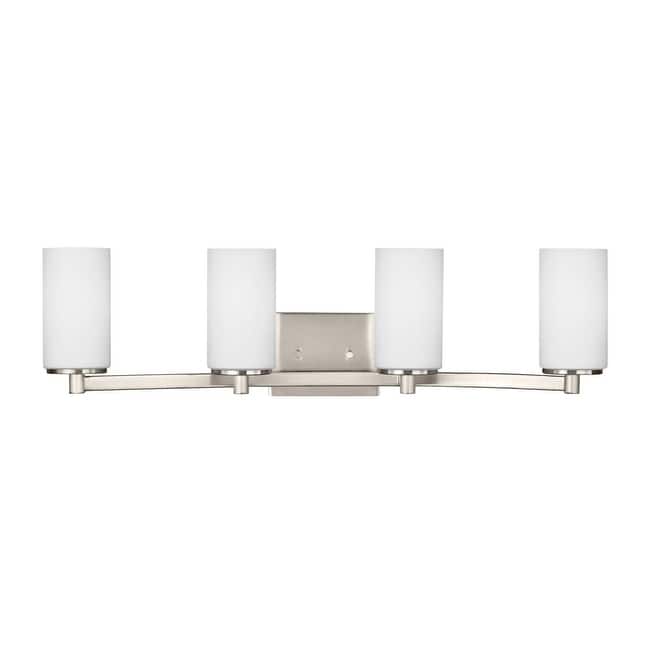 Bellevue Hamel 4 Light 29" Wide Vanity Light with Etched Glass Shade