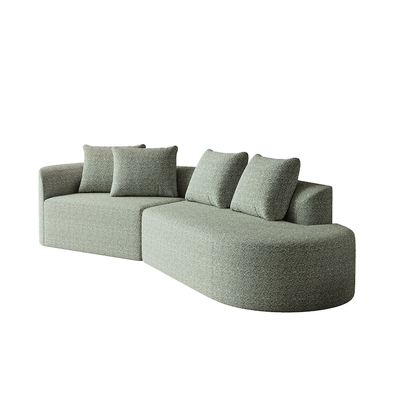 GDFStudio - Thalric Chenille 4-Seater Oversized Sectional Sofa with Pillows