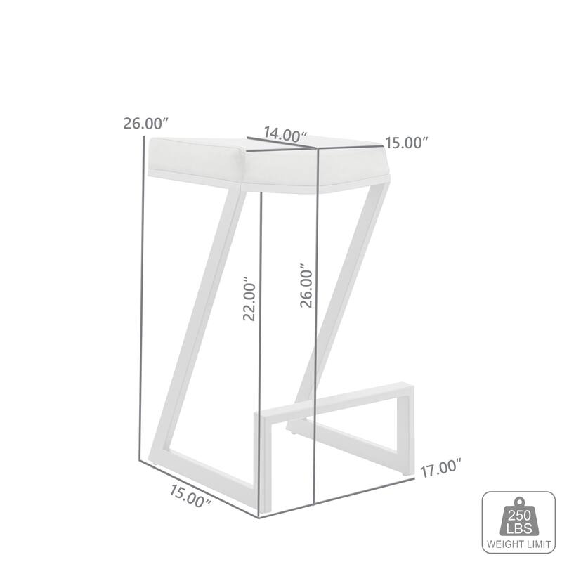 Armen Living Atlantis 26-inch Backless Counter Height Stool