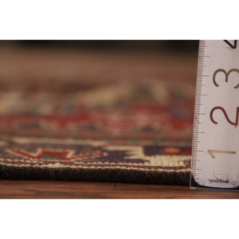 Red Geometric Bakhtiari Persian Rug Handmade Wool Carpet - 4'7" x 6'6"