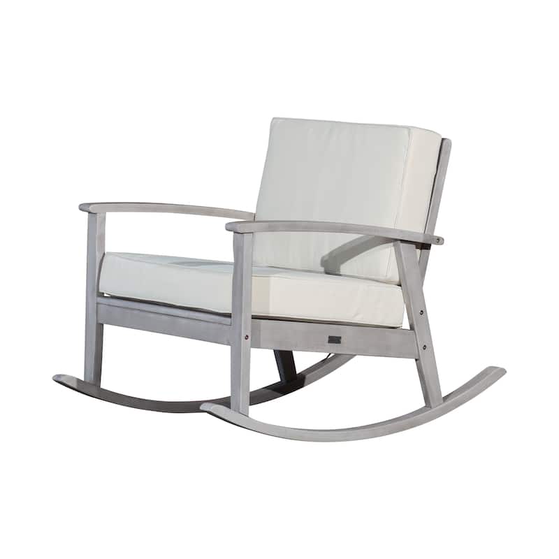 DTY Outdoor Living Longs Peak Eucalyptus Rocking Chair with Cushions
