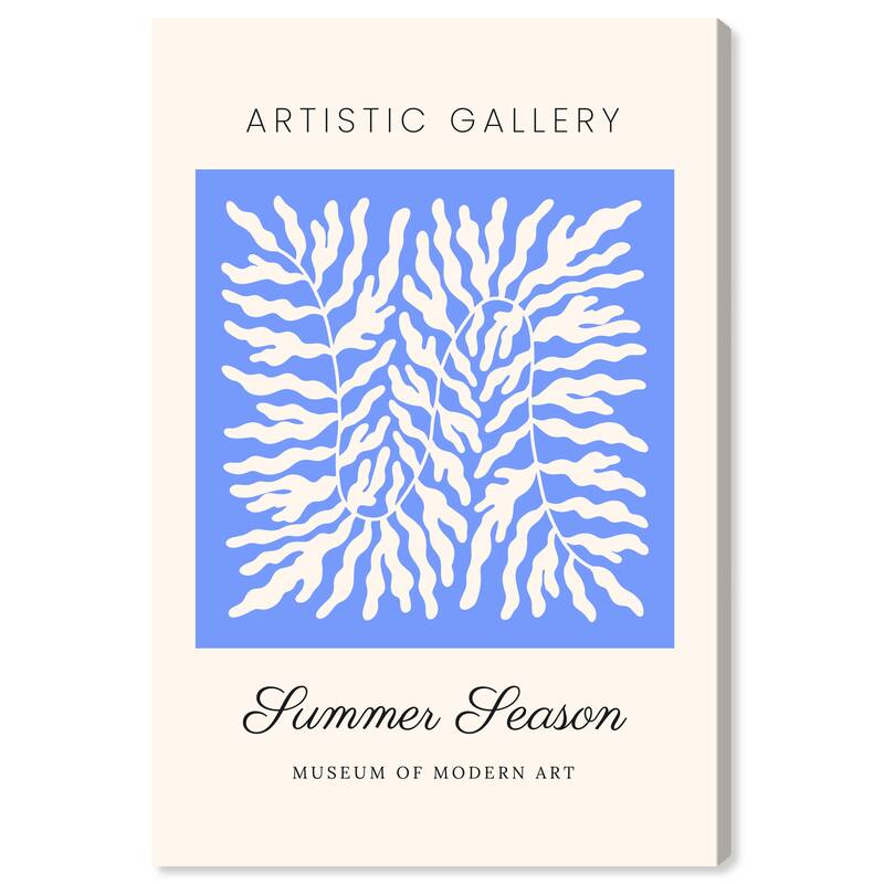 Wynwood Studio Canvas Floral and Botanical Artistic Gallery Summer Poster Blue Modern & Contemporary Wall Art Canvas Print - 36 x 24