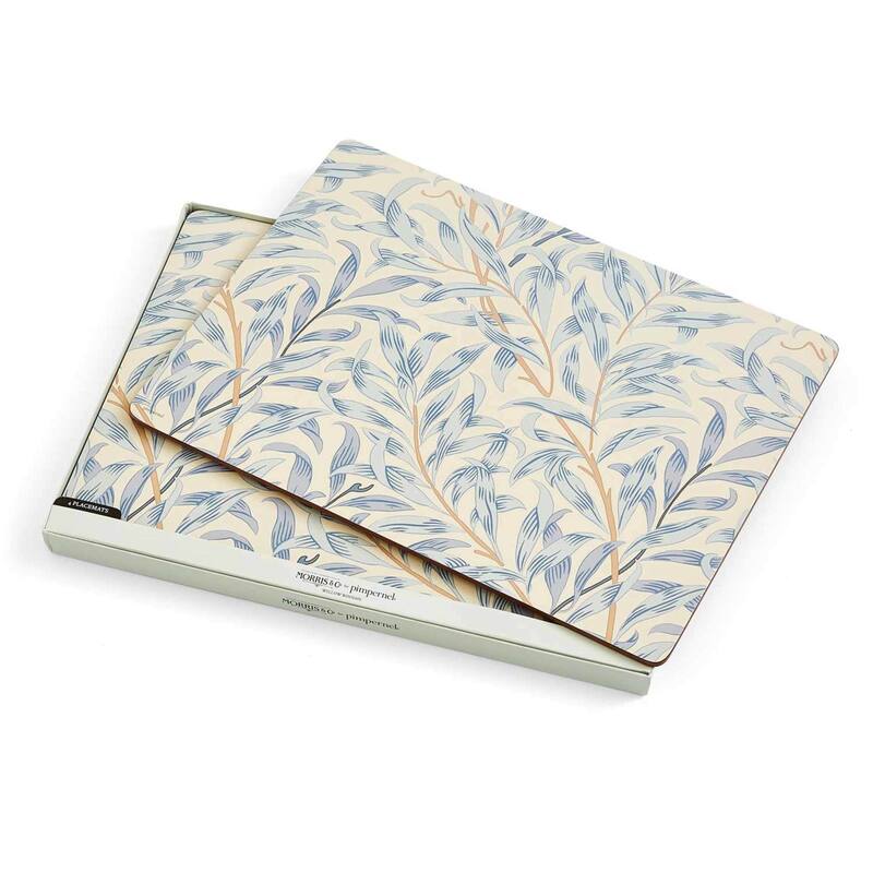 Pimpernel Set of 4 Morris and Co Willow Bough Blue Placemats - 15.7 Inch x 11.7 Inch