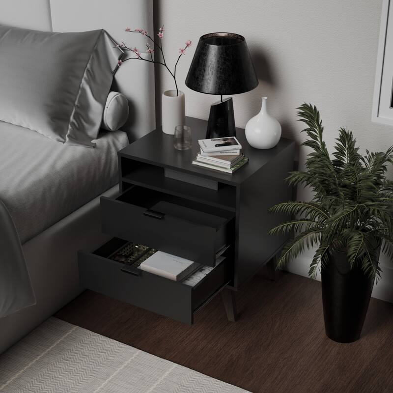 Kappesberg Denver 2-Drawer Nightstand (set of 2) - for Bedroom